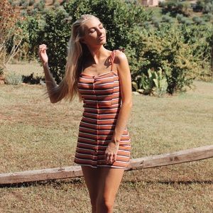 Button through mini dress